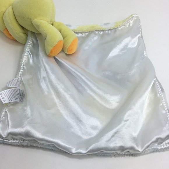 Baby Starters Duck Lovey Security Blanket Satin Rattle Ducky Yellow Gray Blue - Picture 9 of 12
